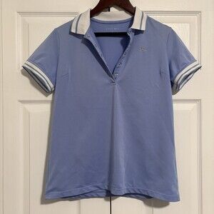 Women’s Rohnisch Golf Polo Shirt Blue White Size Medium
